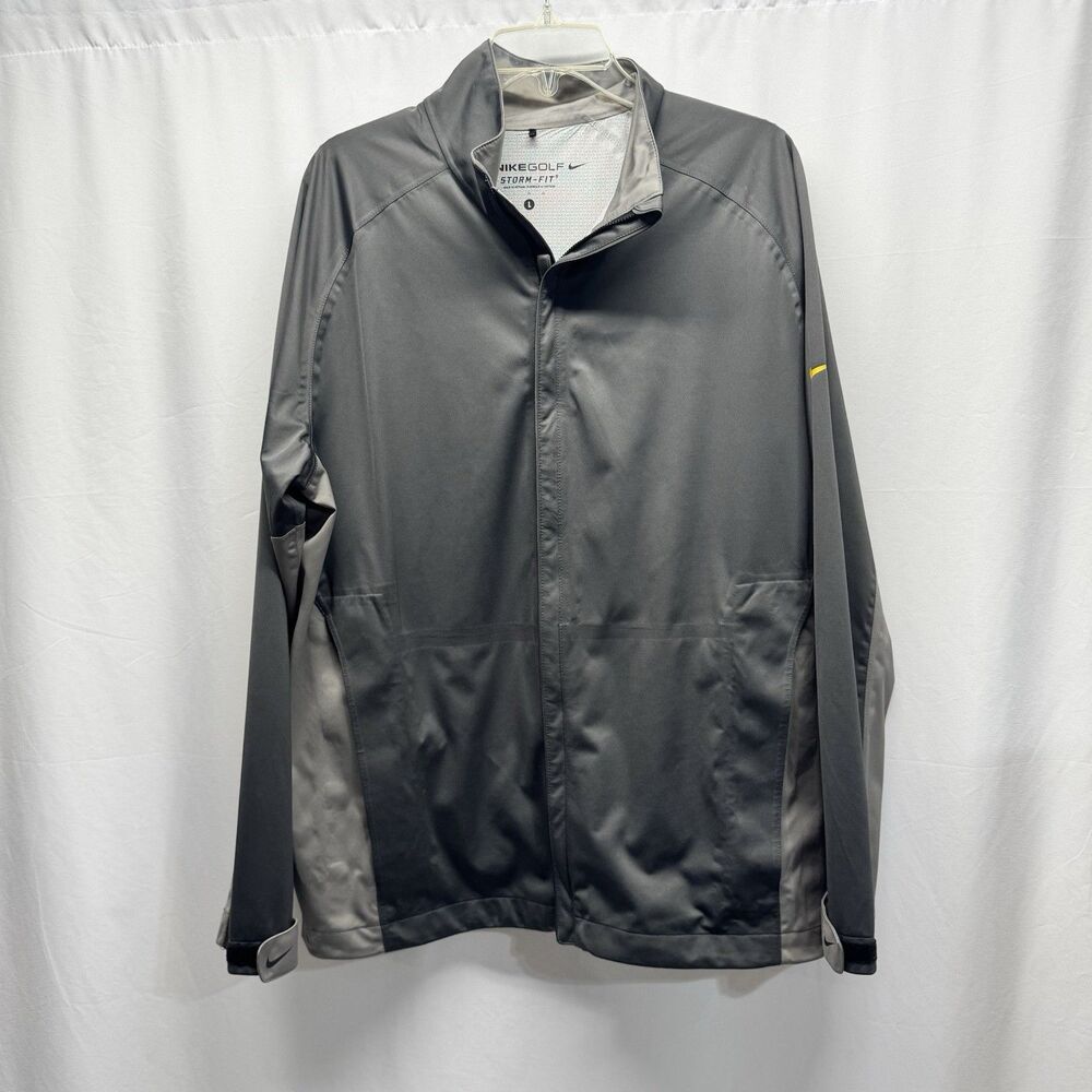 Nike Golf Storm-FIT Jacket Mens L Gray Full Zip Waterproof Layering Technology